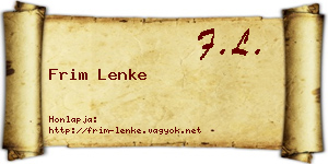 Frim Lenke névjegykártya